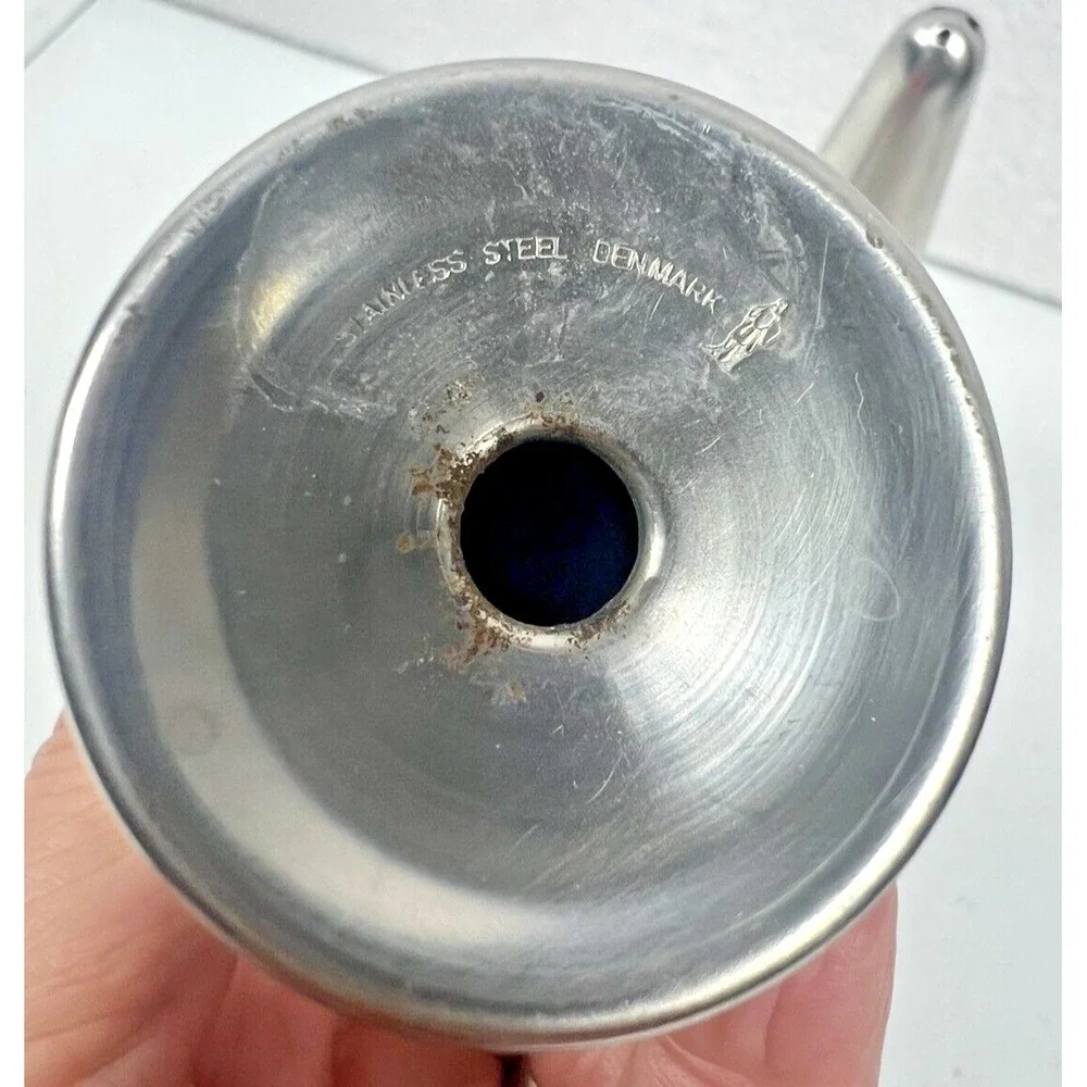 MID CENTURY MODERN Atomic Age Denmark Stainless Steel Salt & Pepper Shakers‎